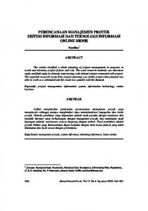 PERENCANAAN MANAJEMEN PROYEK SISTEM INFORMASI DAN ...