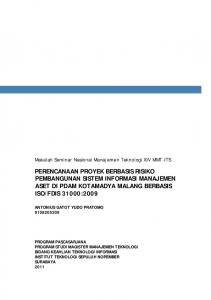 perencanaan proyek berbasis risiko pembangunan sistem informasi ...