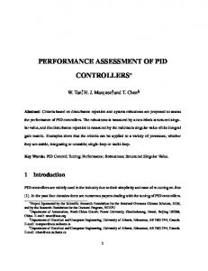 performance assessment of pid controllers - CiteSeerX