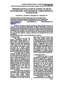 performance evaluation in turning of aisi 316 stainless steel using