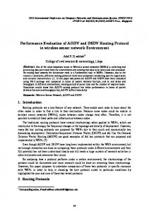 Performance Evaluation of AODV and DSDV Routing Protocol in ...