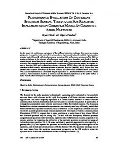 PERFORMANCE EVALUATION OF DIFFERENT SPECTRUM