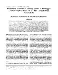 Performance Evaluation of Drainage Systems in ...