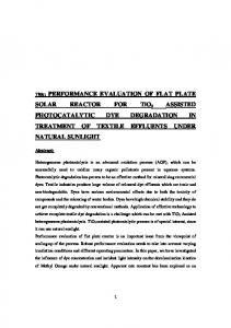 PERFORMANCE EVALUATION OF FLAT PLATE