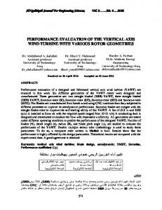 performance evaluation of the vertical axis wind turbine with various ...