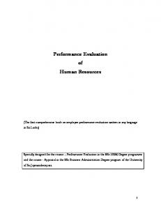 performance evaluation of