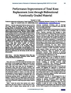 Performance improvement of total knee replacement joint ... - CiteSeerX