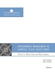 Performance management in comPlex, Place-Based Work