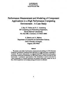 Performance Measurement and Modeling of Component Applications ...