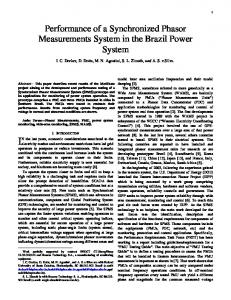 Performance of a Synchronized Phasor ...