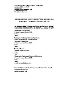 performance of dye-sensitized solar cell based on polyaniline - JYOTI