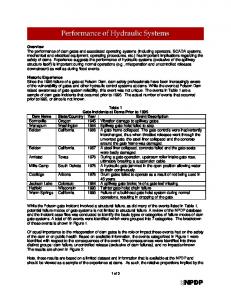 Performance of Hydraulic Systems