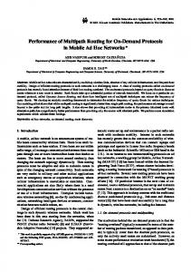 Performance of Multipath Routing for On-Demand ... - Semantic Scholar