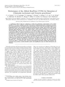 Performance of the Abbott RealTime CT/NG for Detection of ...