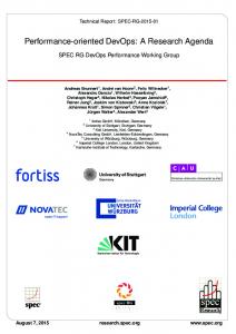 Performance-oriented DevOps: A Research Agenda - SPEC Research ...