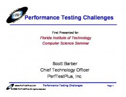 Performance Testing Challenges