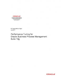 Performance Tuning for Oracle Business Process Management ...
