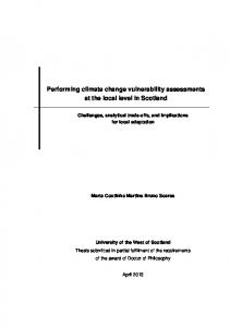 Performing climate change vulnerability assessments ...