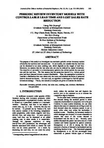 periodic review inventory models with controllable lead time and lost ...