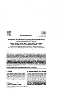 Peripancreatic vascular abnormalities complicating acute pancreatitis ...