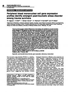 Peripheral blood mononuclear cell gene expression ... - CiteSeerX