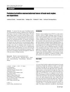 Peripheral primitive neuroectodermal tumor of head ... - Springer Link