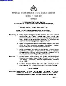 perkap nomor 11 tahun 2012 ttg penyusunan penetapan kinerja polri