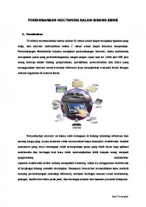 PERKEMBANGAN MULTIMEDIA DALAM BIDANG BISNIS