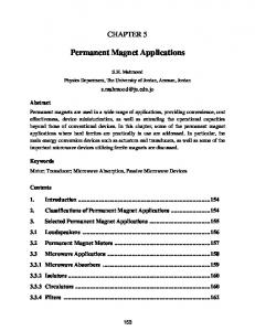 Permanent Magnet Applications