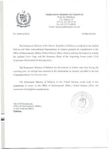 PERMANENT MISSION OF PAKISTAN - UNOG