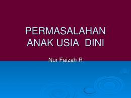 PERMASALAHAN ANAK USIA DINI - File UPI