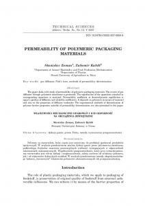 permeability of polymeric packaging materials - UWM