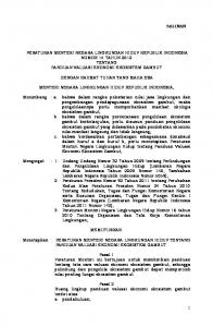 Permen LH No. 14 tahun 2012 tentang Panduan Valuasi Ekonomi