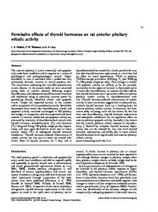 Permissive effects of thyroid hormones on rat anterior pituitary mitotic ...