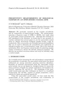 PERMITTIVITY MEASUREMENTS OF BIOLOGICAL SAMPLES BY AN ...