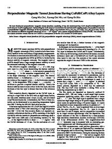 Perpendicular Magnetic Tunnel Junctions Having CoFeB/CoPt Alloy ...