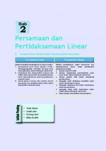 Persamaan dan Pertidaksamaan Linear