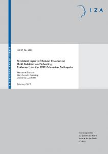 Persistent Impact of Natural Disasters on Child Nutrition and ... - IZA