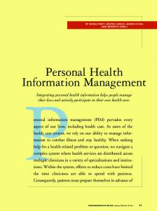 Personal Health Information Management - CiteSeerX