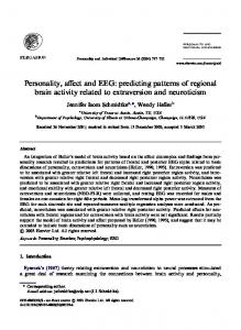 Personality, affect and EEG: predicting patterns of