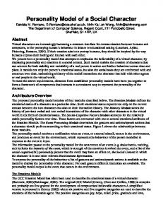 Personality Model of a Social Character - Semantic Scholar