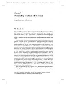 Personality Traits and Behaviour - BIO