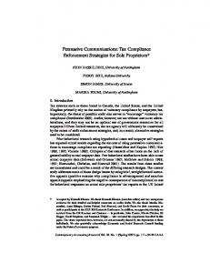 Persuasive Communications: Tax Compliance ... - Wiley Online Library