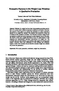 Persuasive Features in Six Weight Loss Websites: A ... - Springer Link