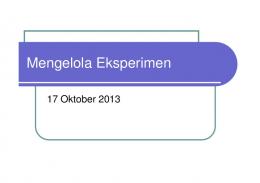 Pertemuan - 6 Mengelola Eksperimen