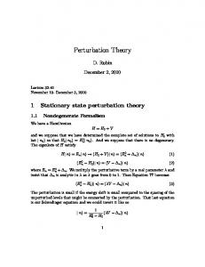 Perturbation Theory