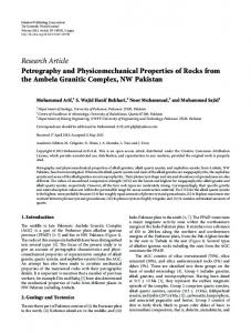 Petrography and Physicomechanical Properties of Rocks from the ...