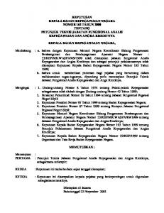 Petunjuk Teknis Jabatan Fungsional Analis Kepegawaian