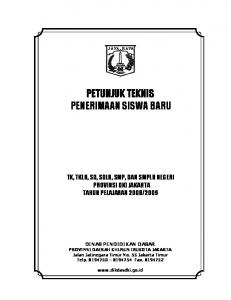 PETUNJUK TEKNIS PENERIMAAN SISWA BARU