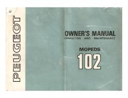 Peugeot 102 Owner's Manual